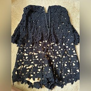 Black mesh romper